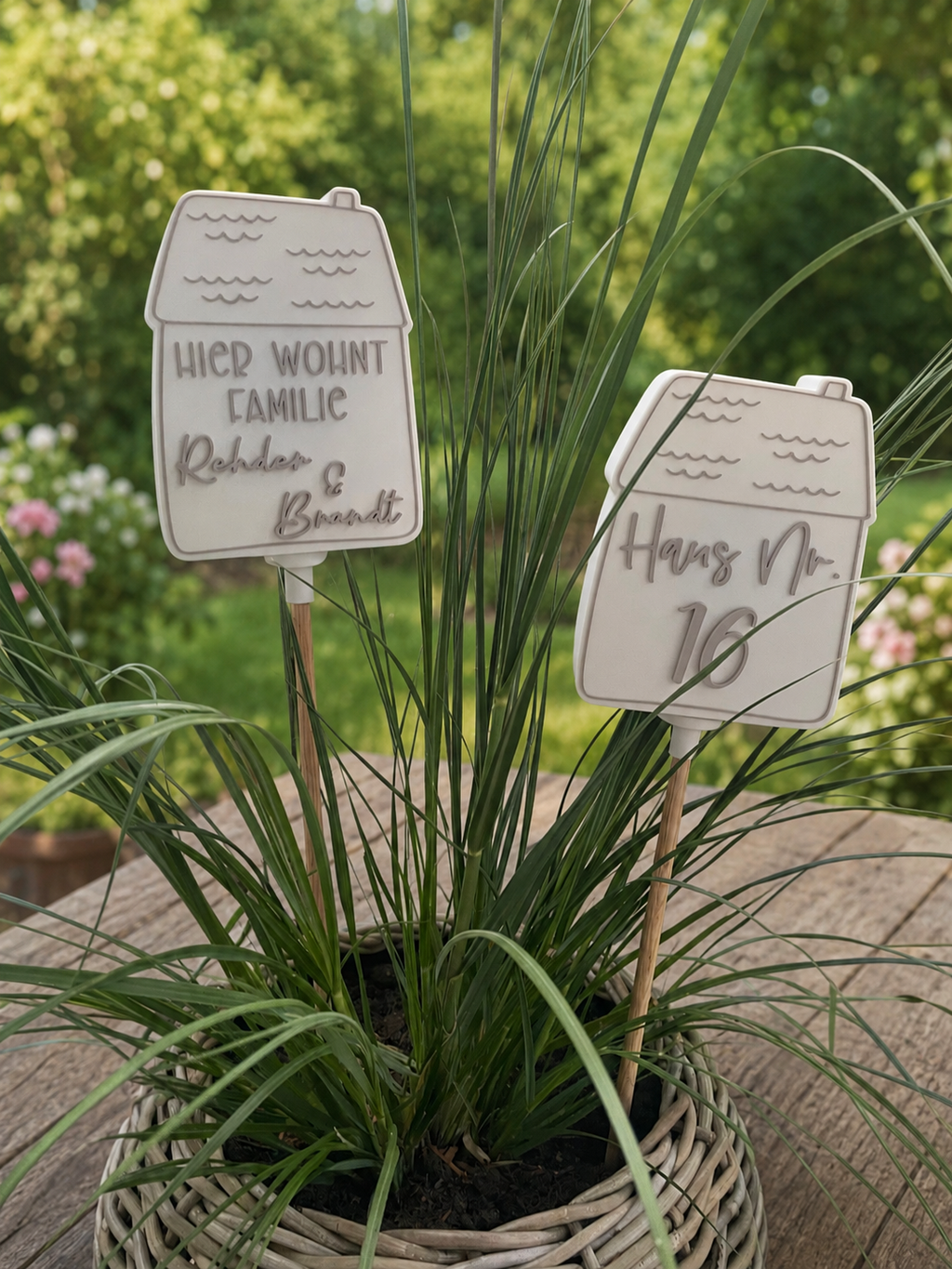 Gartenstecker Wohnhaus Personalisierbar (3D Druck)