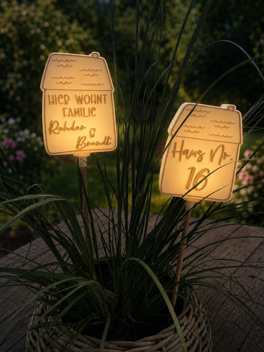 Gartenstecker Wohnhaus Personalisierbar (3D Druck)