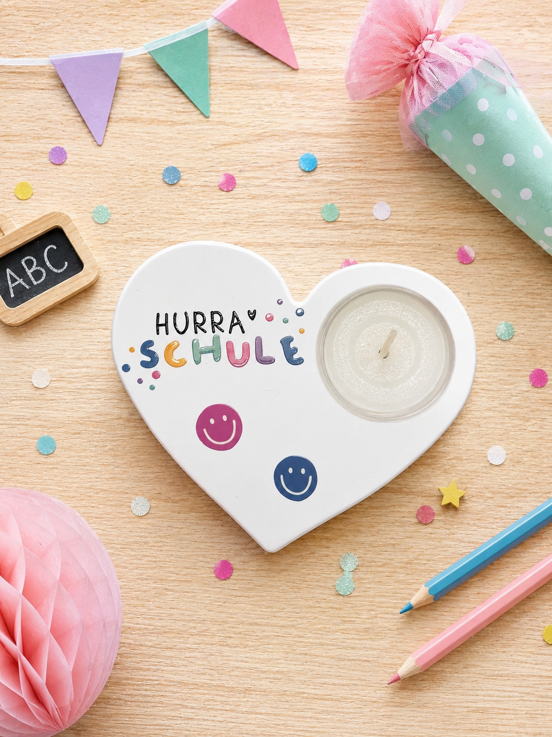 Teelichthalter Hurra Schule