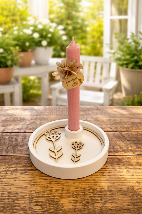 Balkon- Terrassen- Gartenlicht mit Blumeninlay