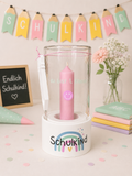 Windlicht Schulkind mit Stabkerze